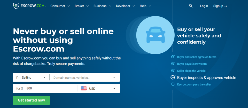 Escrow.com, an online service for securing domain name transaction