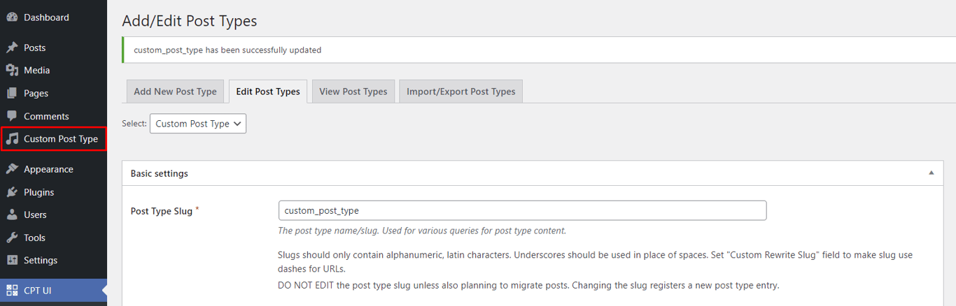 A custom post type with a custom icon