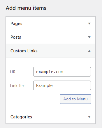 Adding a custom link to the navigation menu