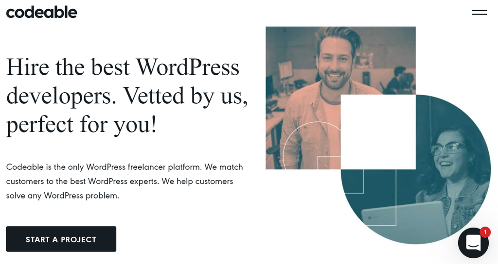 Codeable website landing page