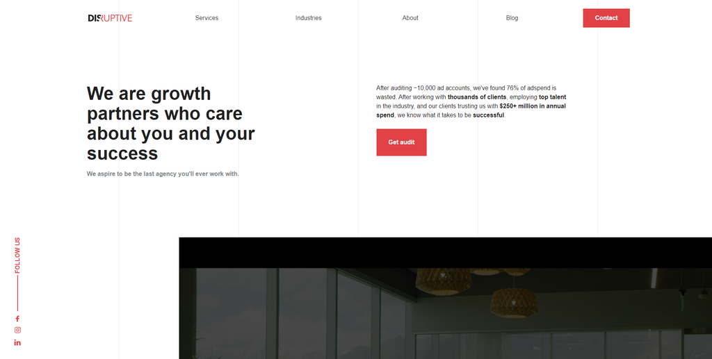 Disruptive Advertising's website