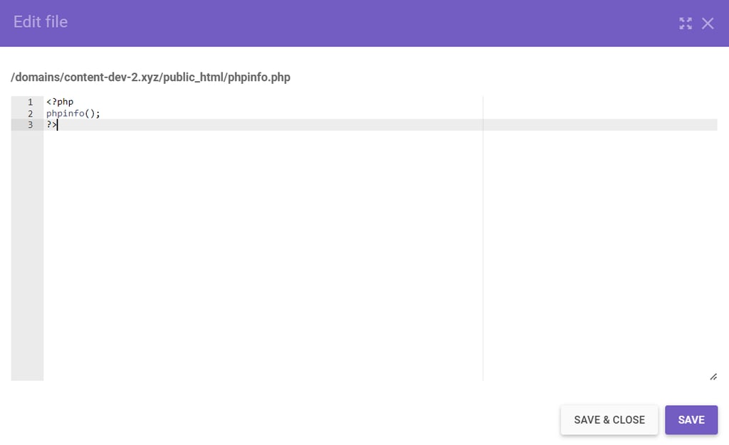 Edit the file and input the code