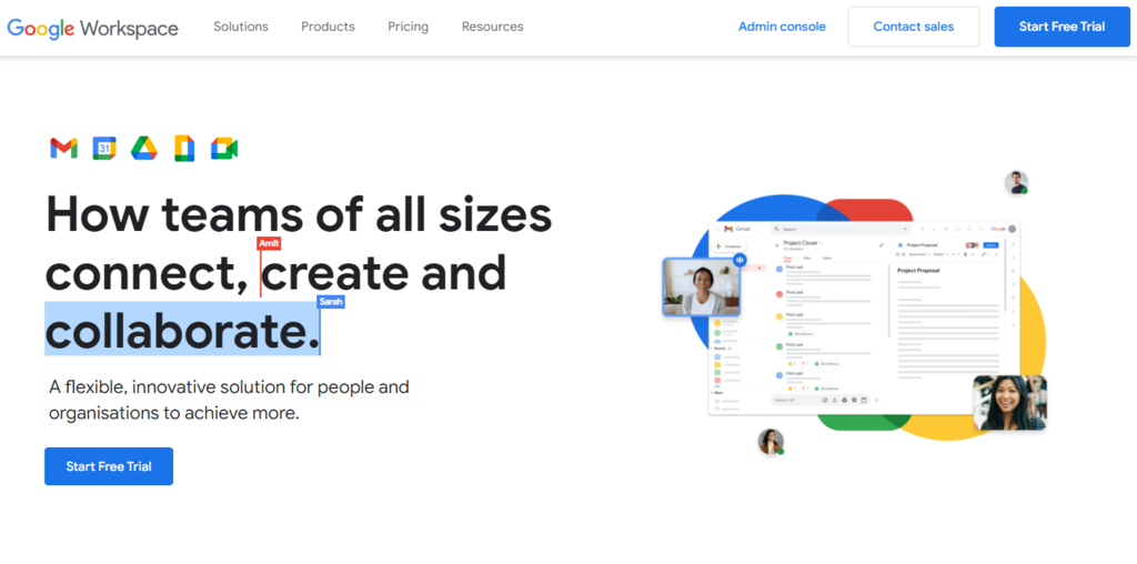 Google Workspace homepage