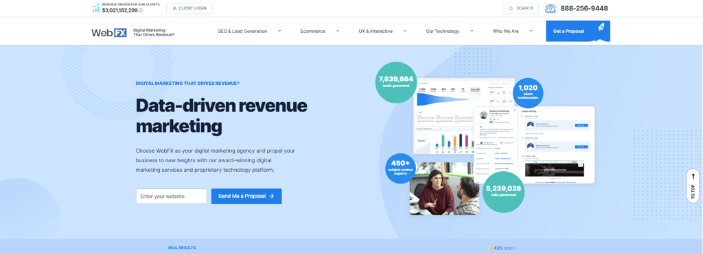 WebFX's website