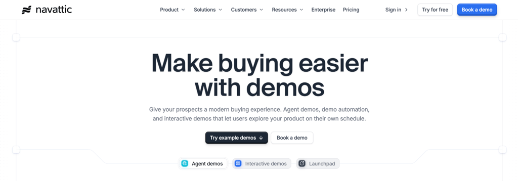 Navattic landing page
