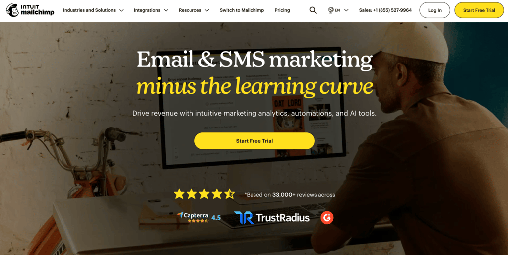 Mailchimp landing page