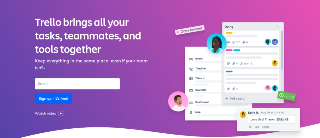 Trello homepage