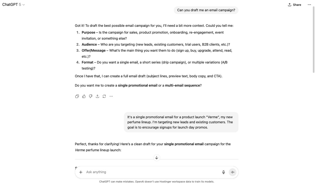 ChatGPT chat interface