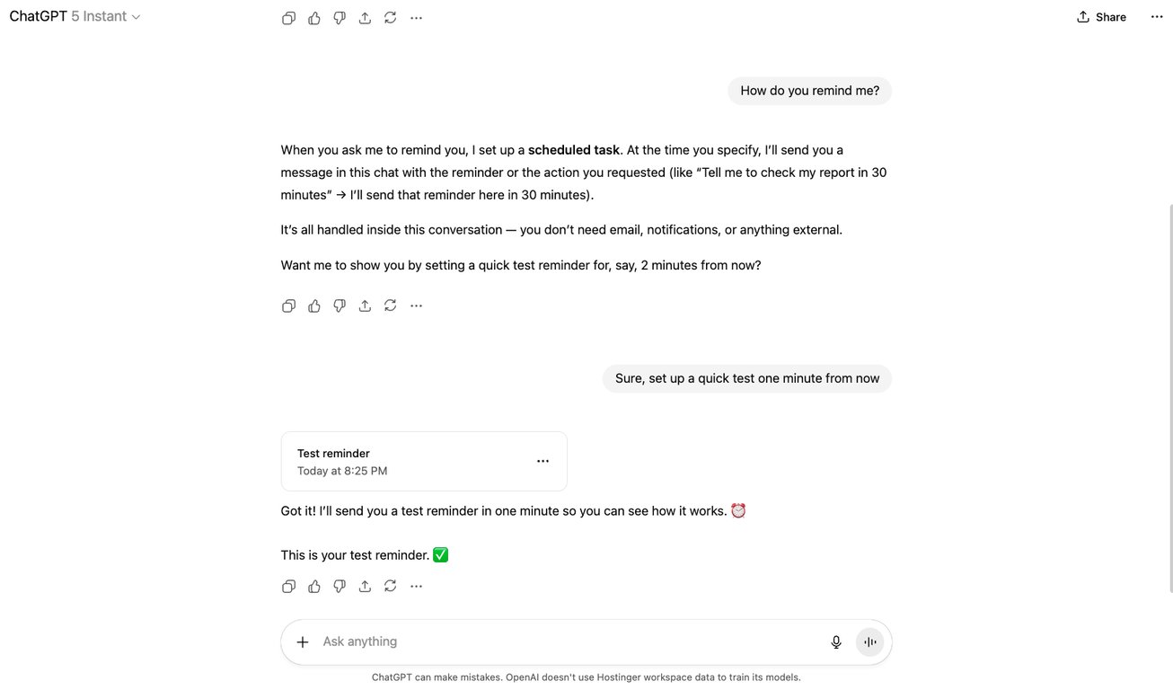 ChatGPT task feature