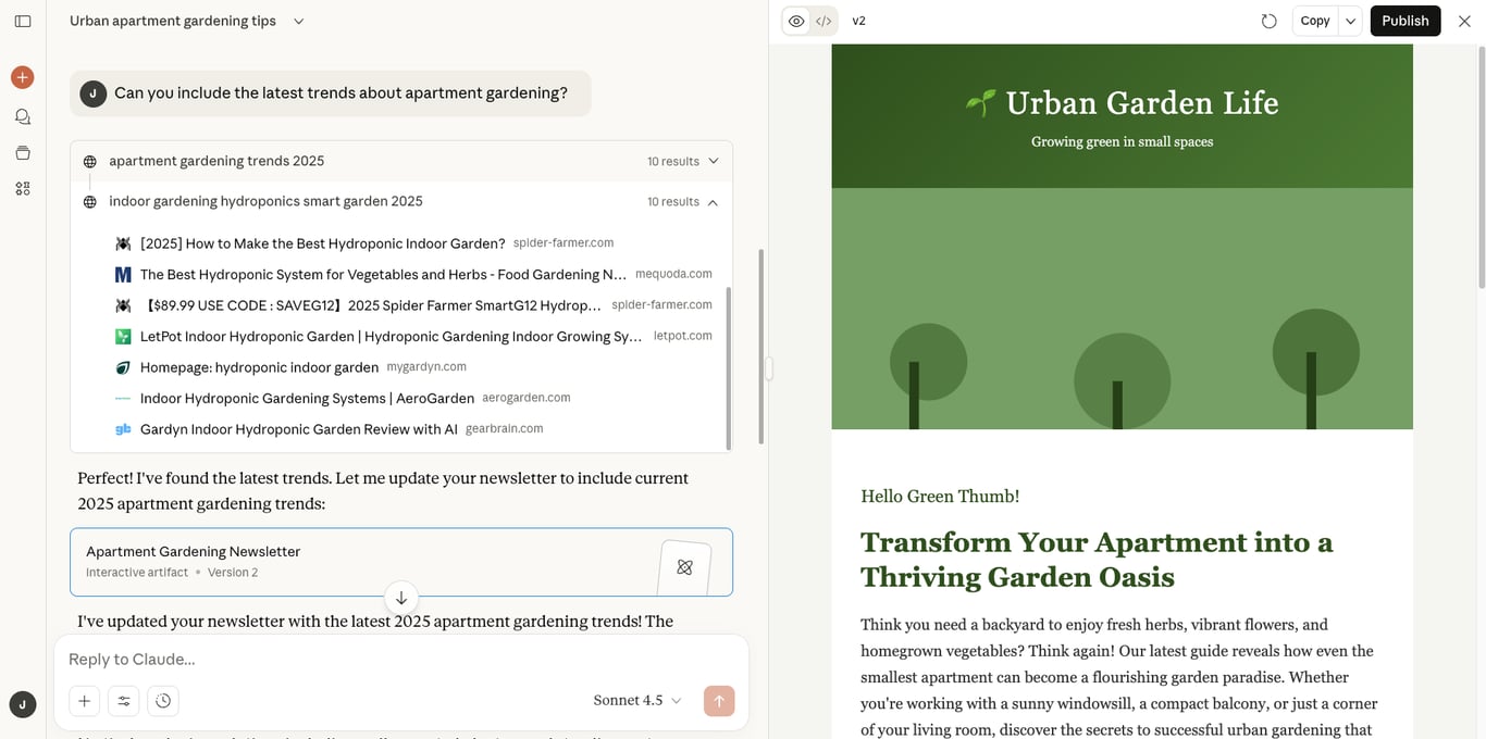 Claude citation feature showing a list of references for its generated content