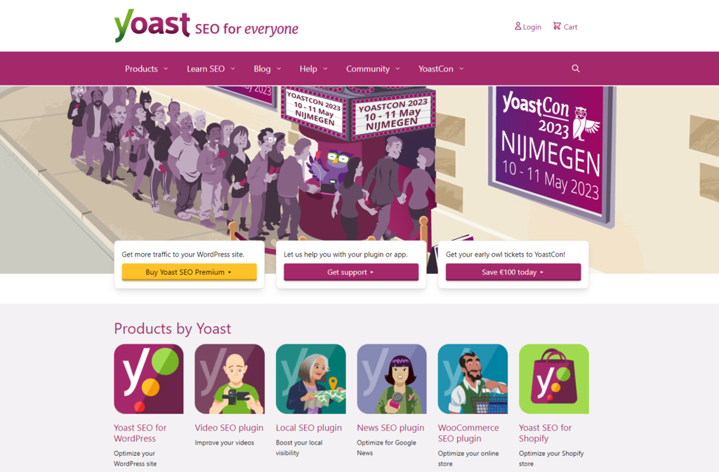 Yoast SEO homepage
