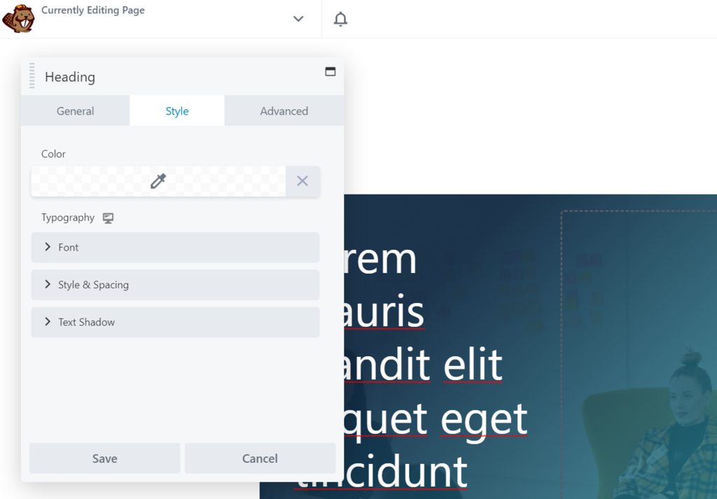 Beaver Builder design settings