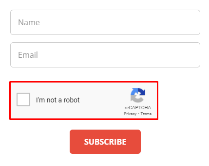 Checkbox recaptcha test example