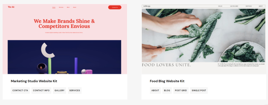 Elementor template kits