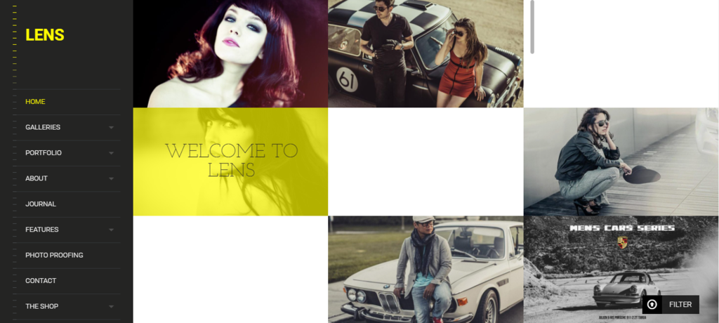 Th&egrave;me WordPress Lens pour photographe
