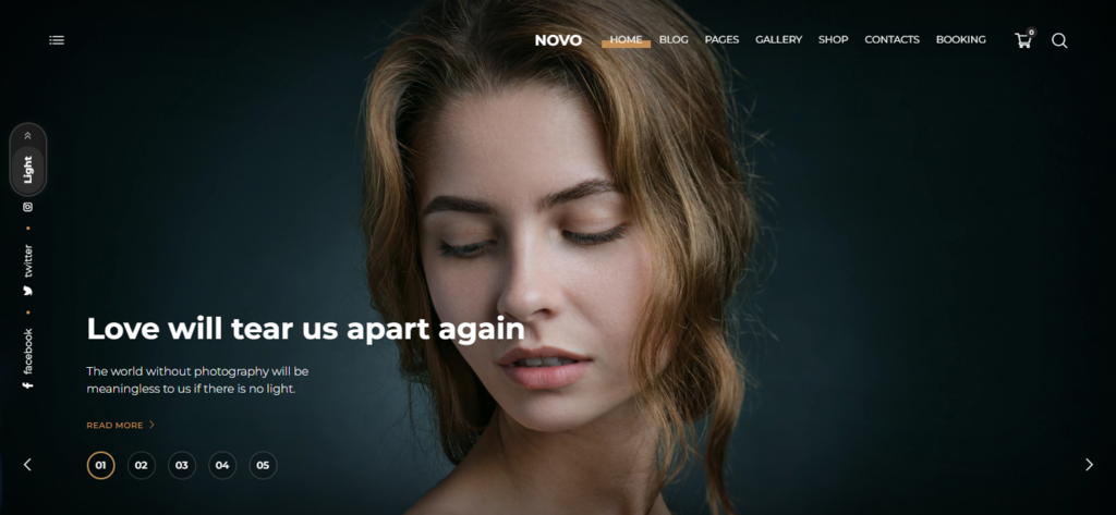 Th&egrave;me WordPress Novo pour photographe