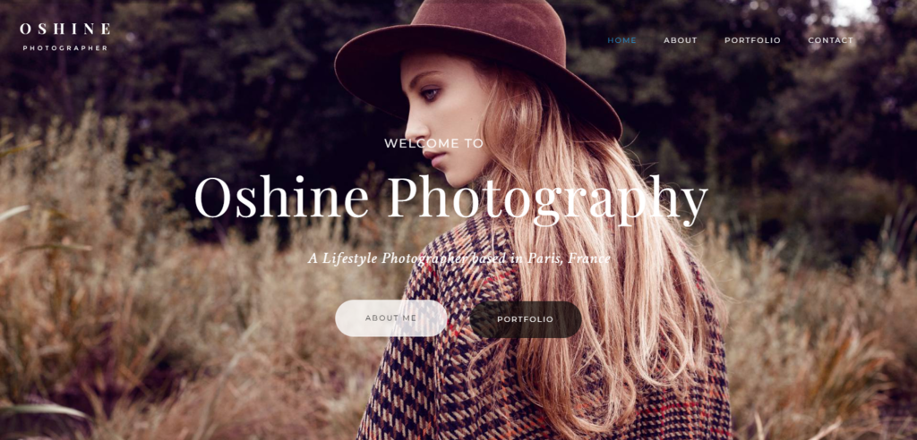 Th&egrave;me WordPress Oshine pour photographes