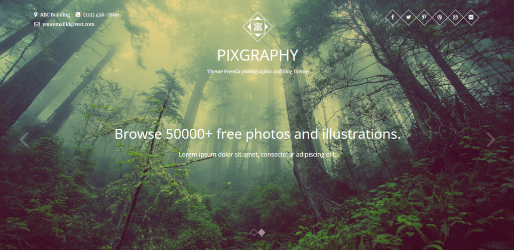 Th&egrave;me WordPress Pixgraphy pour photographe