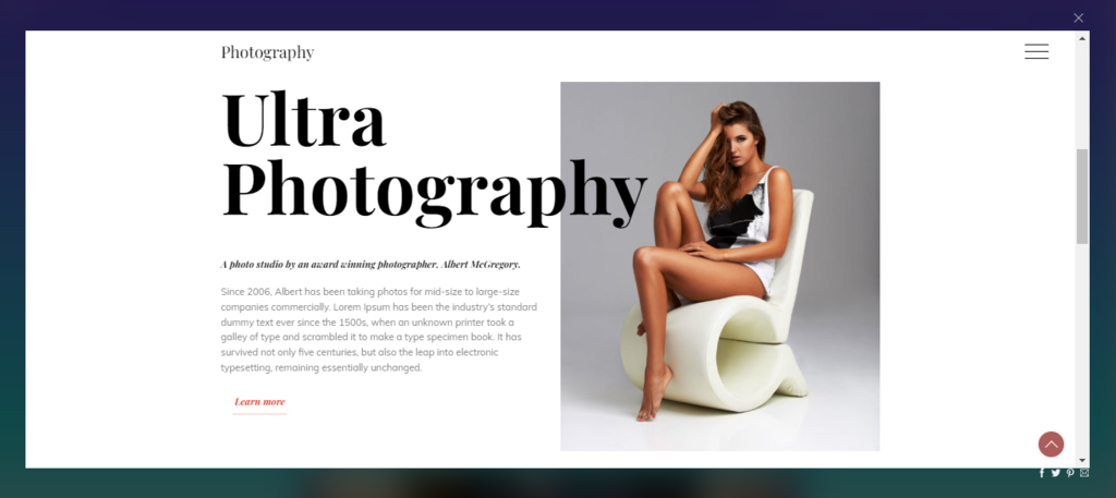 Th&egrave;me WordPress Ultra pour photographes
