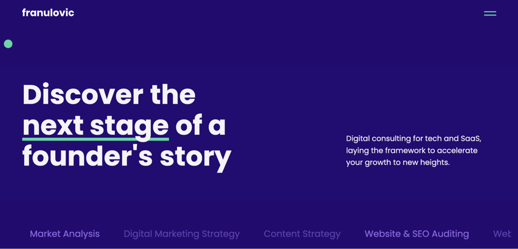 marino-franulovic Marino Franulovic's digital marketing consultant portfolio homepage with a professional introduction and structured layout presenting his services and marketing expertise