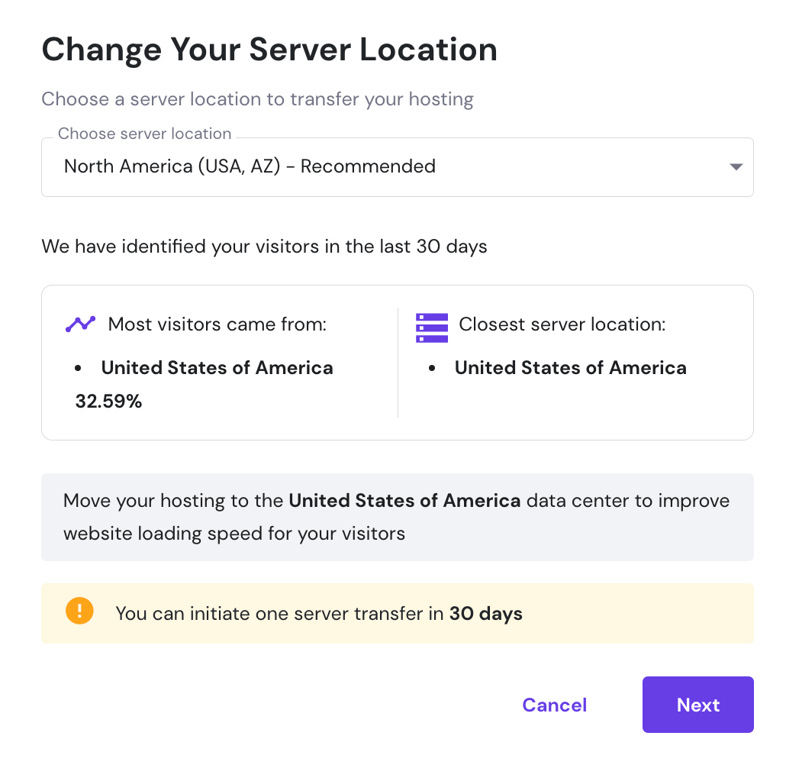 Choosing new server location