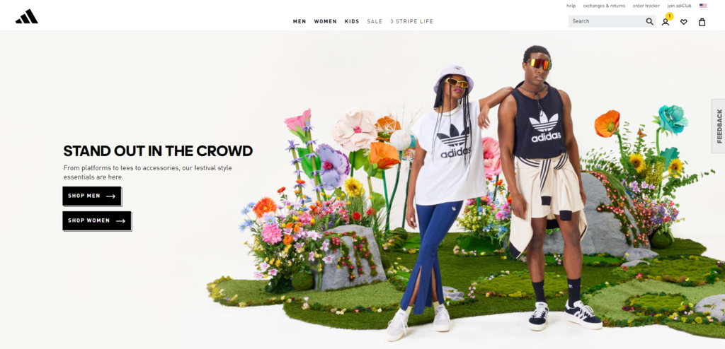 Adidas homepage