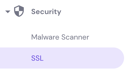The SSL button on hPanel
