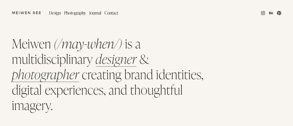 Meiwen See website homepage