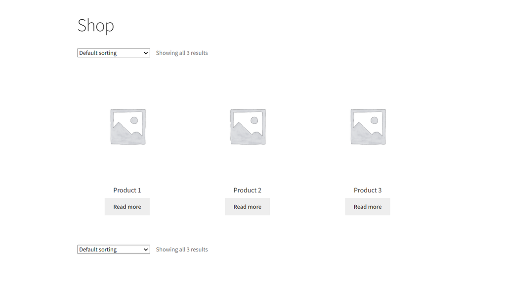 Products on an eCommerce WordPress website's storefront