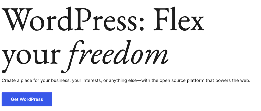 Wordpress.org official homepage