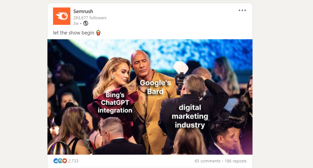 A meme posted on Semrush's Facebook