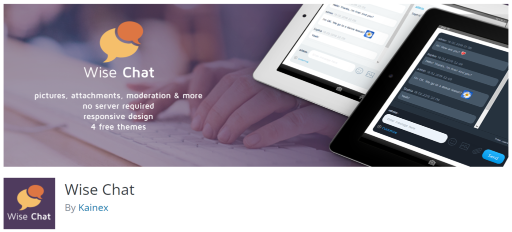 The Wise Chat featured image on the WordPress Plugin Directory page