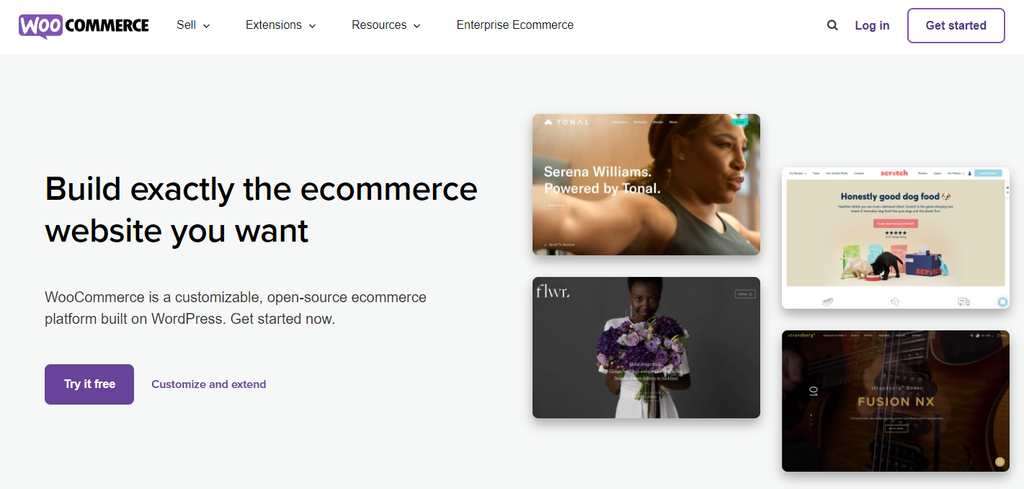 WooCommerce's, a free plugin to build an eCommerce website on WordPress, homepage