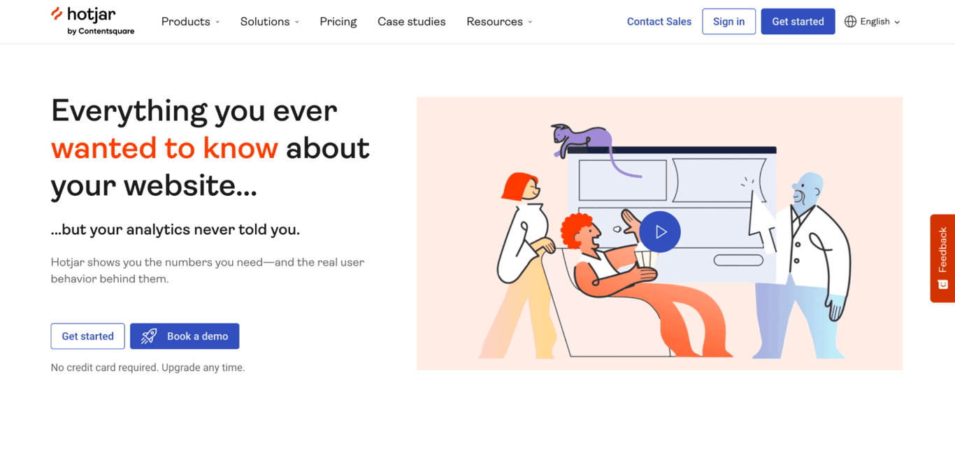 Hotjar landing page
