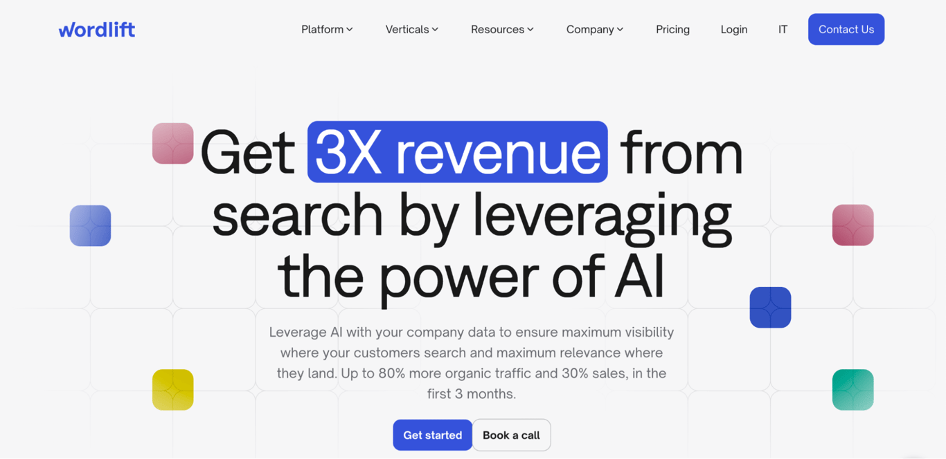 WordLift landing page