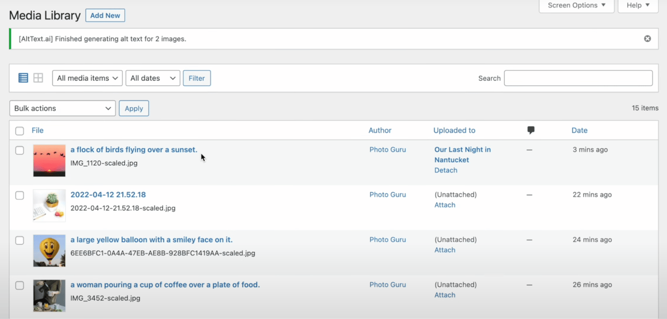 Alt Text AI WordPress AI plugin