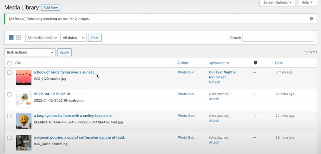Alt Text AI WordPress AI plugin