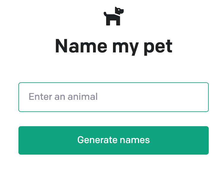Screenshot of an AI-powered app