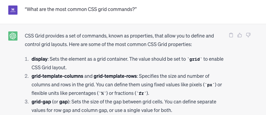 Example of ChatGPT in use