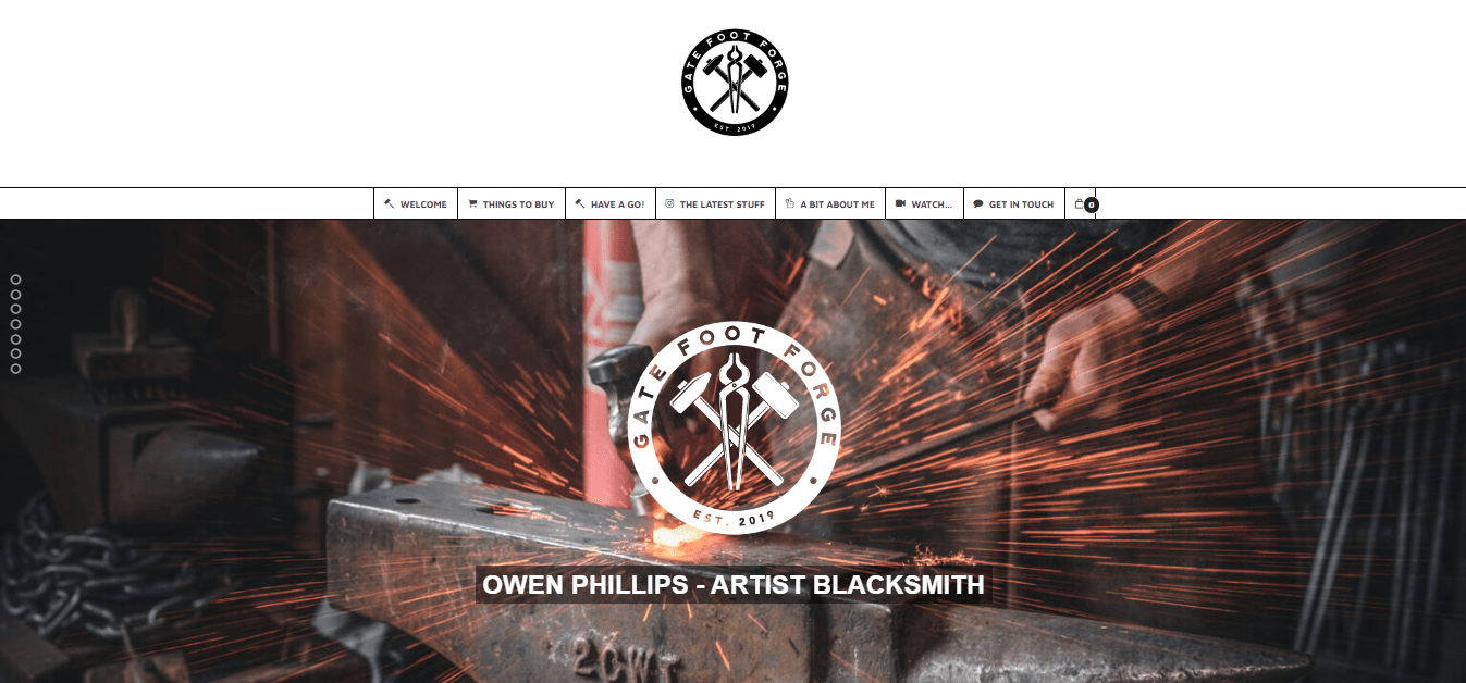 Gate Foot Forge website homepage