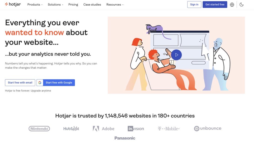 développement-web-ia Landing page Hotjar