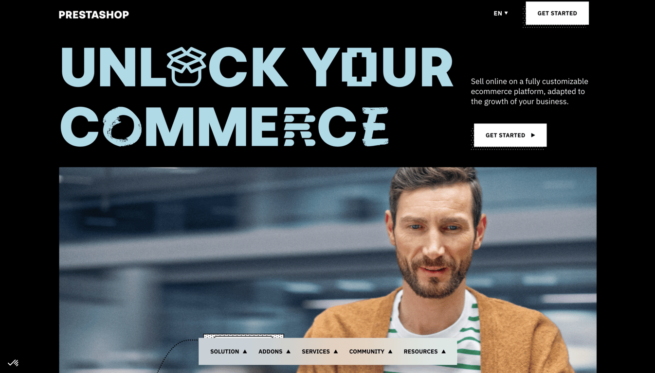 Prestashop landing page