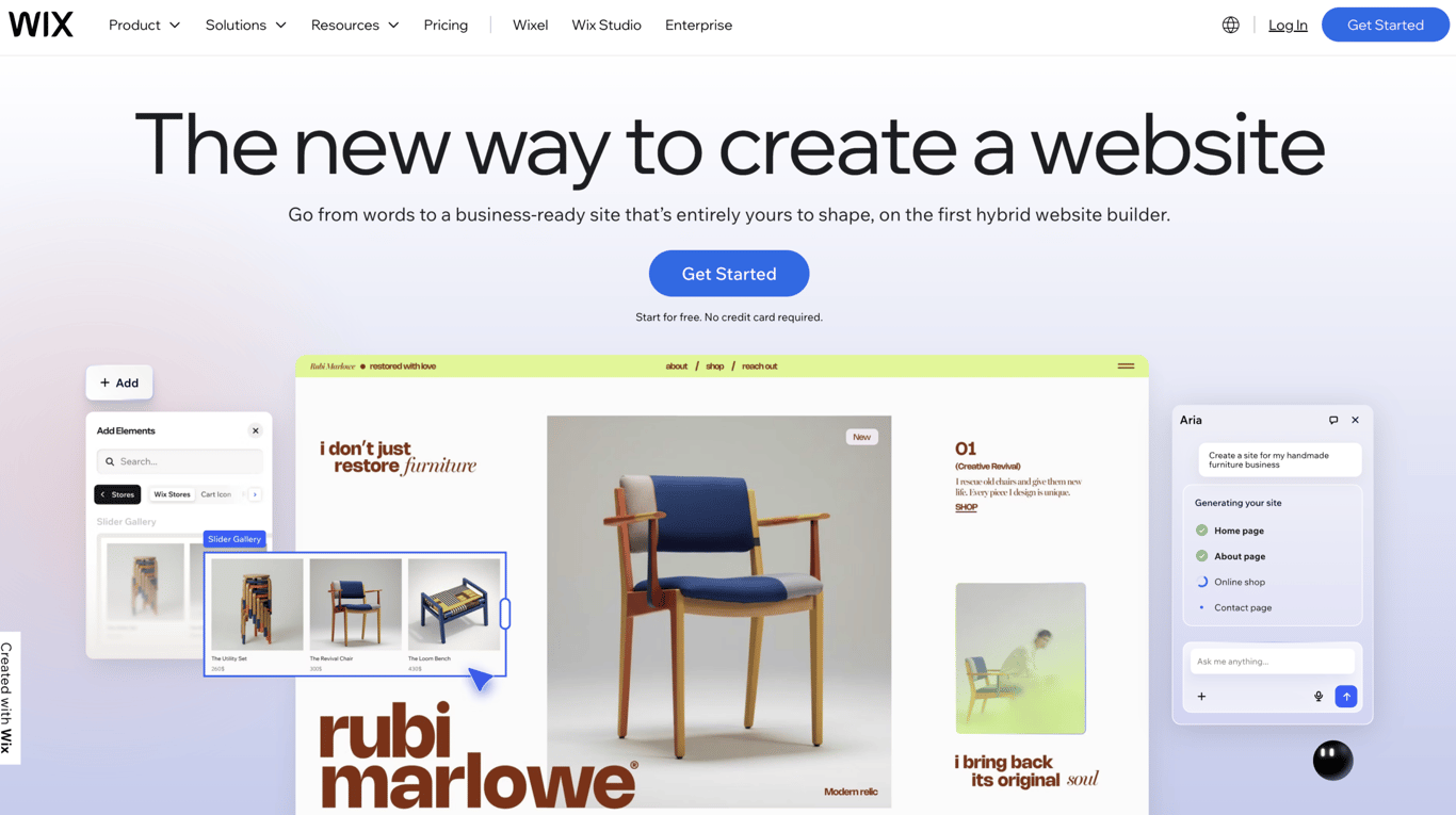 Wix landing page