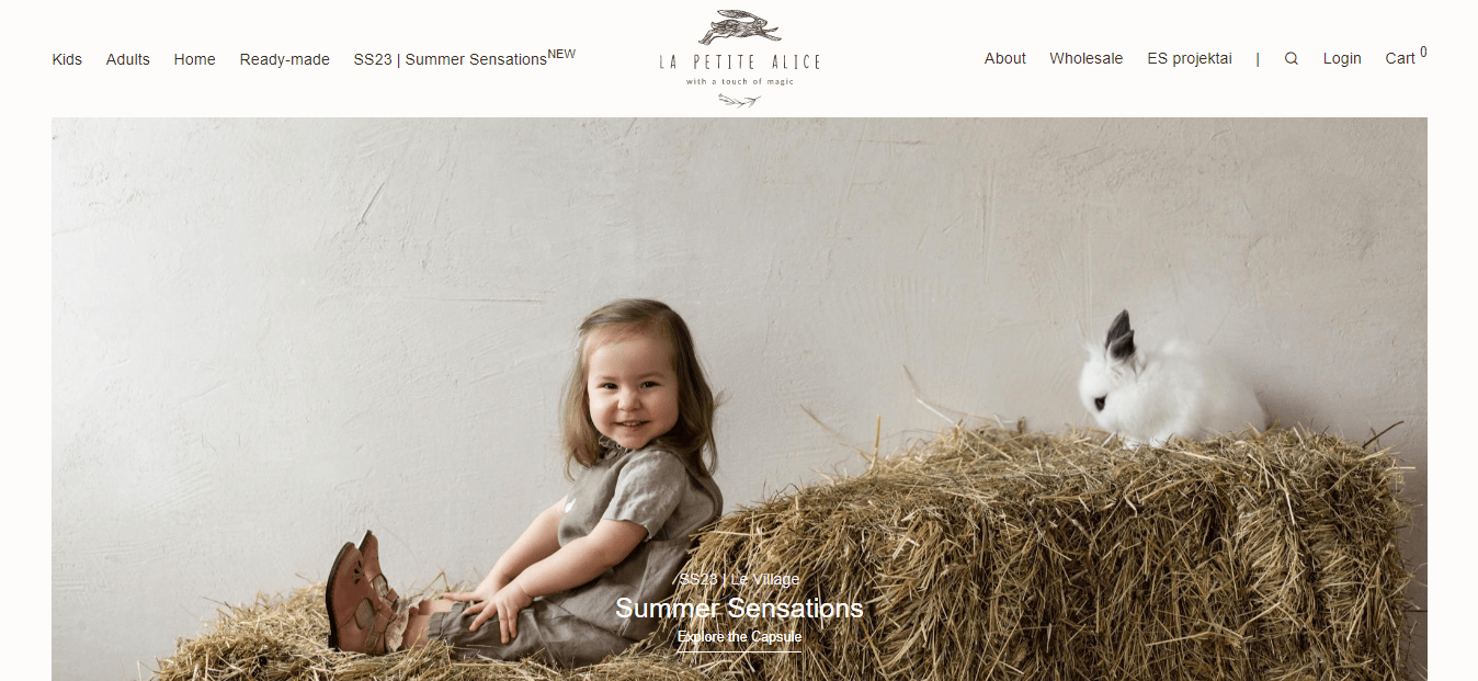 La Petite Alice website homepage