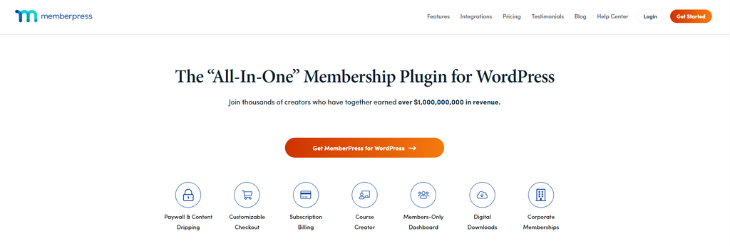 MemberPress startpagina