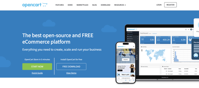 OpenCart homepage