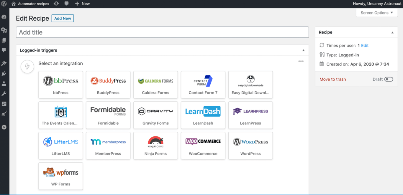 Uncanny Automator WordPress AI plugin