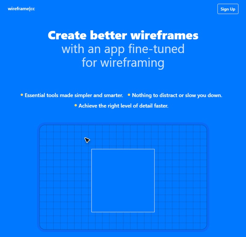 The pop up message on Wireframe's homepage.