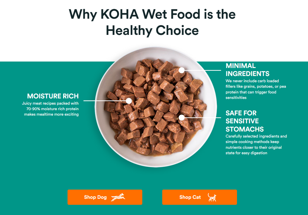 Koha Pet outlining the benefits of its product