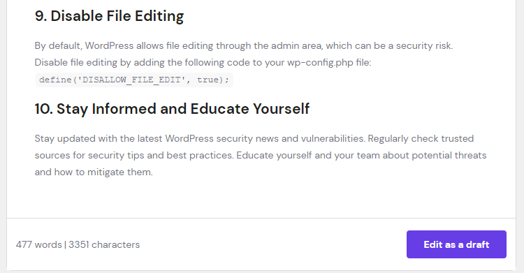 A content draft generated by Hostinger WordPress AI Assistant
